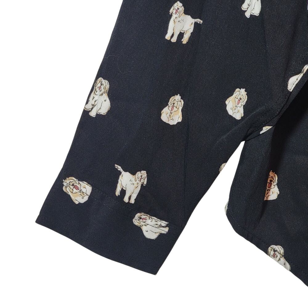 Torrid Lizzie Dog Button Up Black Shirt Long Sleeve Casual Workwear Size 00 M/L - Picture 7 of 16
